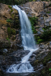 Scenic view of waterfall
