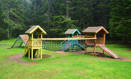 View of built structure against trees