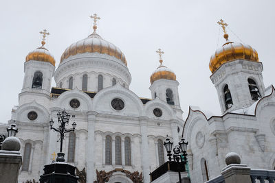 Low angle view of cathedral against clear sky