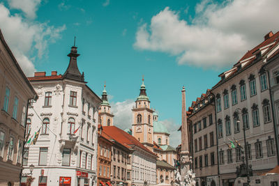 Low angle view of buildings against sky