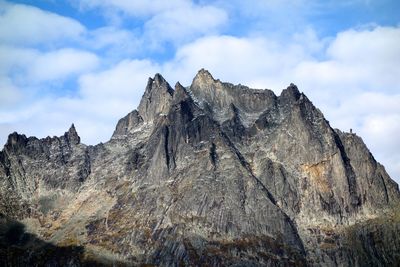 Low angle view of mountain against sky