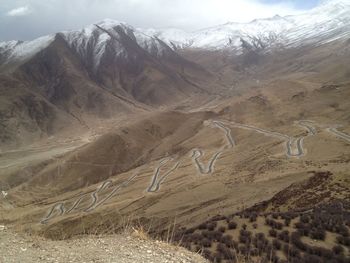 Scenic view of mountains against sky