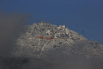 High angle view of buildings against sky