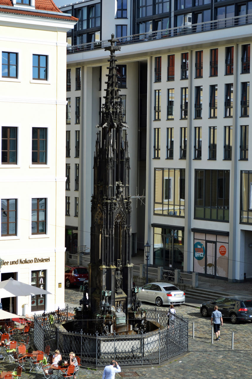 PEOPLE ON STREET AGAINST BUILDINGS