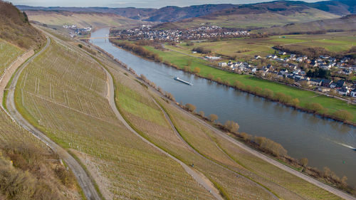 Aerial view of agricultural landscape