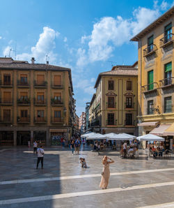 People walking on street