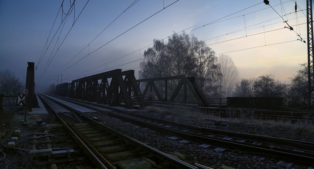 RAILROAD TRACK AGAINST SKY