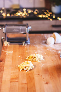 Close-up of food on table