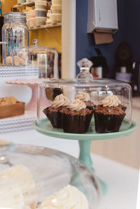 Close-up of cupcakes on table