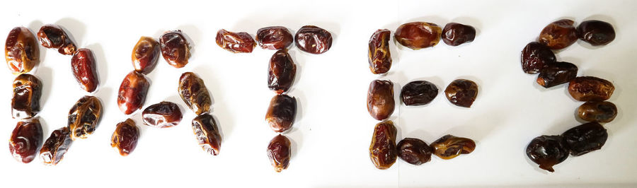 High angle view of coffee over white background