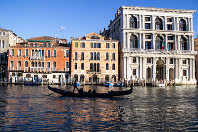 Boats in canal in venice 