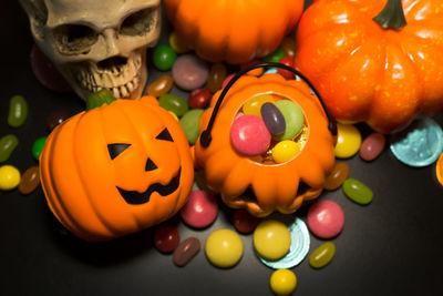 Close-up of pumpkin on pumpkins