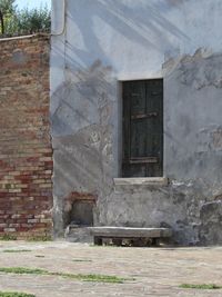 Facade of abandoned house