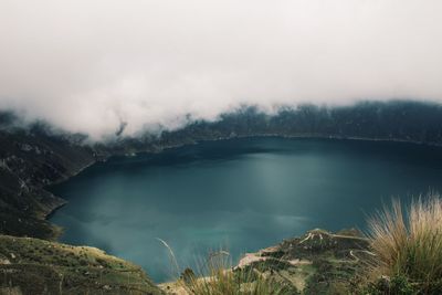 Scenic view of lake and mountains