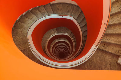 Directly below shot of spiral staircase