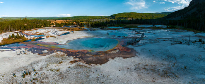 Upper geyser basin of yellowstone national park, wyoming