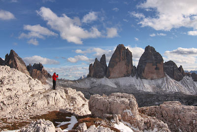 Panoramic view of rocky mountain against sky - tre cime di lavaredo - dolomiti - italy