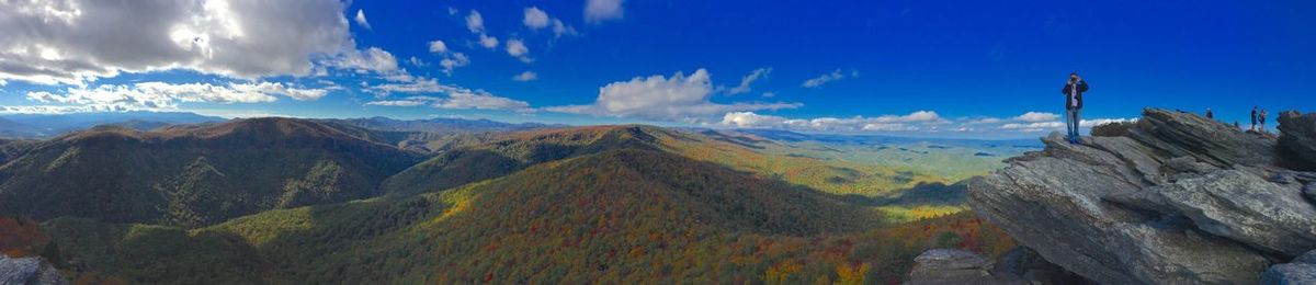 Panoramic view of mountains against sky