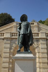 Low angle view of statue against clear sky