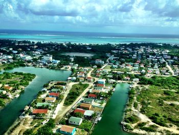 High angle shot of townscape