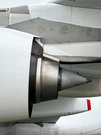 Closeup of a rolls royce engine on an airbus a380 aircraft.
