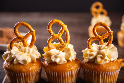 Close-up of donuts