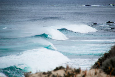 Waves rushing towards shore