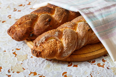 Close-up of food on table