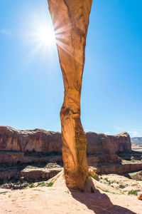 Scenic view of rock formation against sky