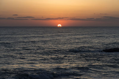 Scenic view of sea during sunset