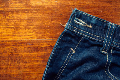 Close-up of leather on table