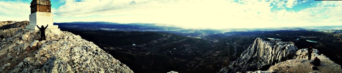 Scenic view of mountains against sky