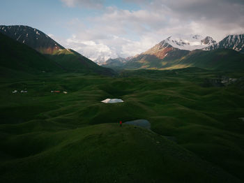 Scenic view of mountains against sky