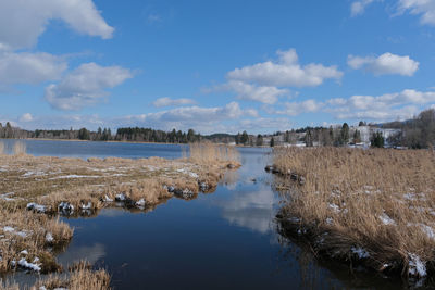 Panoramic view of lake against sky