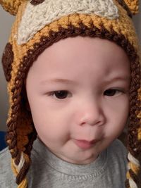 Close-up portrait of cute baby girl