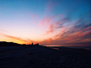 Scenic view of sea at sunset