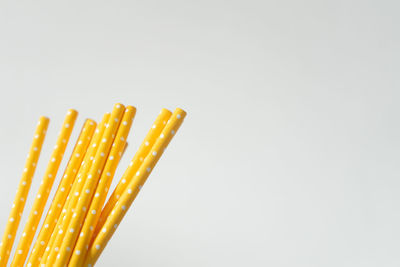 Close-up of lemon against white background