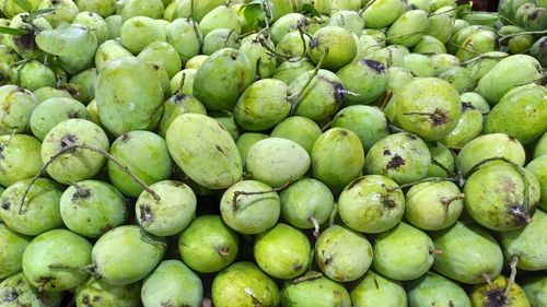 Full frame shot of green fruits for sale in market