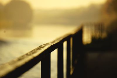 Close-up of bridge against sky during sunset