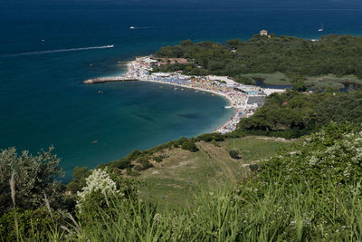 High angle view of bay