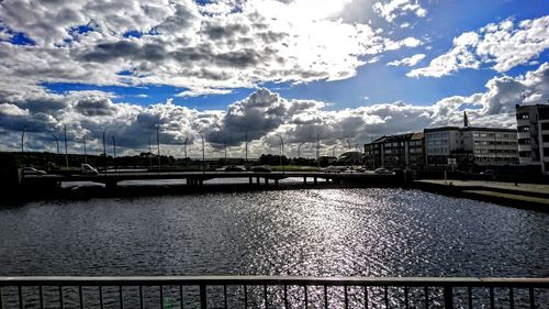 River against cloudy sky