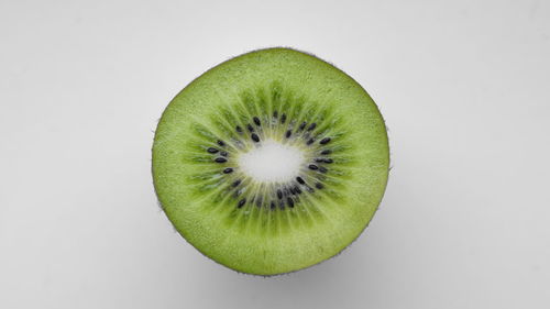 Close-up of lemon against white background