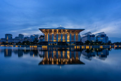 Reflection of buildings in water