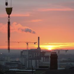 Skyscrapers at sunset