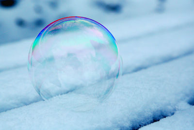 Close-up of bubbles in drinking glass