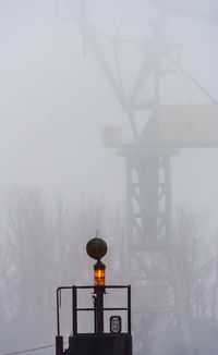 Low angle view of built structure in winter