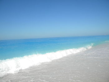 Waves splashing on shore