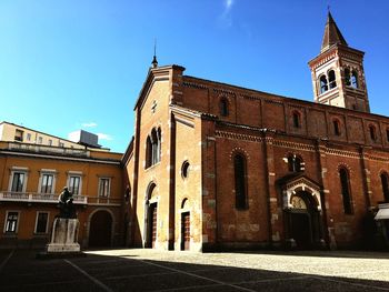 Low angle view of building against clear sky