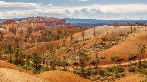 Panoramic view of landscape against cloudy sky