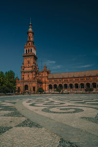 Low angle view of building against clear sky